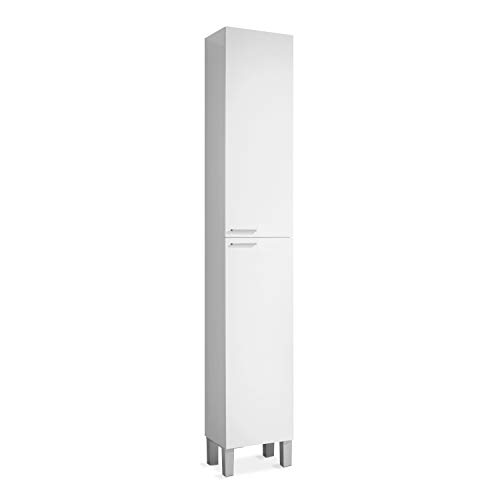 ARKITMOBEL 305260BO, Columna de baño Koncept con 2 Puertas y 4 Patas, Color Blanco Brillo, Medidas: 182 cm (Alto) x 30 cm (Largo) x 25 cm (Fondo) ARKITMOBEL 305260BO, Columna de baño Koncept con 2 Puertas y 4 Patas, Color Blanco Brillo, Medidas: 182 cm (Alto) x 30 cm (Largo) x 25 cm (Fondo)