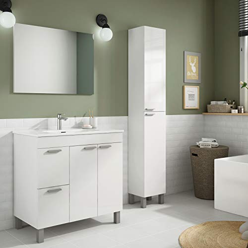 ARKITMOBEL 305260BO, Columna de baño Koncept con 2 Puertas y 4 Patas, Color Blanco Brillo, Medidas: 182 cm (Alto) x 30 cm (Largo) x 25 cm (Fondo) ARKITMOBEL 305260BO, Columna de baño Koncept con 2 Puertas y 4 Patas, Color Blanco Brillo, Medidas: 182 cm (Alto) x 30 cm (Largo) x 25 cm (Fondo)