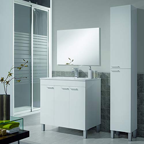 ARKITMOBEL 305260BO, Columna de baño Koncept con 2 Puertas y 4 Patas, Color Blanco Brillo, Medidas: 182 cm (Alto) x 30 cm (Largo) x 25 cm (Fondo) ARKITMOBEL 305260BO, Columna de baño Koncept con 2 Puertas y 4 Patas, Color Blanco Brillo, Medidas: 182 cm (Alto) x 30 cm (Largo) x 25 cm (Fondo)