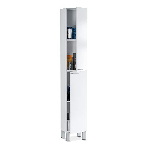 ARKITMOBEL 305260BO, Columna de baño Koncept con 2 Puertas y 4 Patas, Color Blanco Brillo, Medidas: 182 cm (Alto) x 30 cm (Largo) x 25 cm (Fondo) ARKITMOBEL 305260BO, Columna de baño Koncept con 2 Puertas y 4 Patas, Color Blanco Brillo, Medidas: 182 cm (Alto) x 30 cm (Largo) x 25 cm (Fondo)