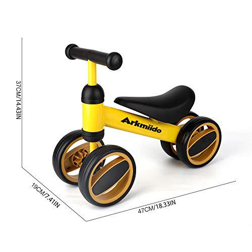 Arkmiido Bicicleta de Equilibrio para niños de 1 a 3 años, Marco de Acero al Carbono, Bicicleta de Entrenamiento para Caminar sin Pedal, Regalos de cumpleaños para niños y niñas