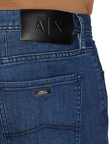 Armani Exchange Cotton Stretch Indigo Blue, Slim Vaqueros, Azul (Denim Indaco 1500), W30/L32 (Talla del Fabricante: 30) para Hombre