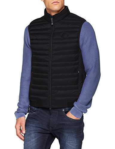 Armani Exchange Puffer Jacket Gilet Chaleco, Gris (Black/Grey Mel.Bc09 0217), Large para Hombre