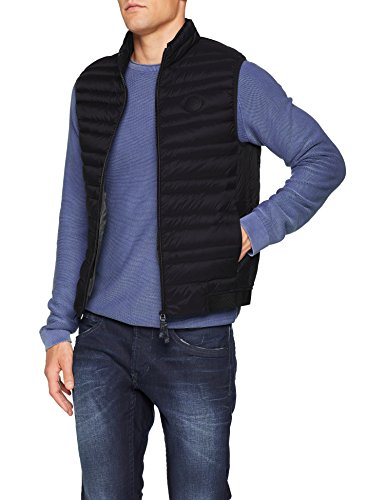 Armani Exchange Puffer Jacket Gilet Chaleco, Gris (Black/Grey Mel.Bc09 0217), Large para Hombre