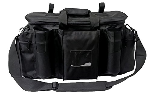 Armeeverkauf - Bolsa de policía con correa para el hombro y compartimentos, color negro