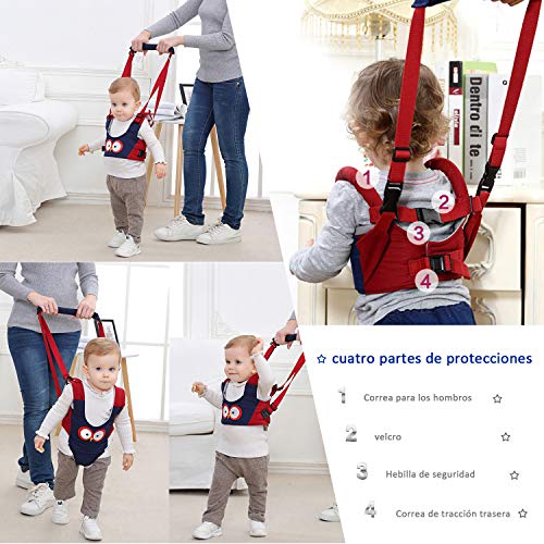 Arnés de Seguridad Bebe,GVOO Arneses Tirantes,Andador Chaleco Ajustable para Aprender Andar Niños 4 en 1 funcional con dos Cadenas para Chupetes Arnés de Seguridad Bebe,GVOO Arneses Tirantes,Andador Chaleco Ajustable para Aprender Andar Niños 4 en 1 funcional con dos Cadenas para Chupetes