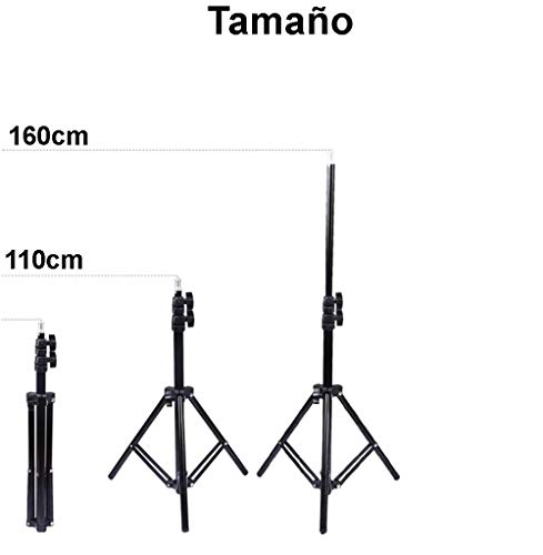 Aro de Luz con Tripode LED Ring Light Anillo Luz para Maquillaje, Tiktok, Live Stream, Fotografia, Vlog con tripode y Mando + Anillo luz móvil (Tamaño Aro: 26cm)