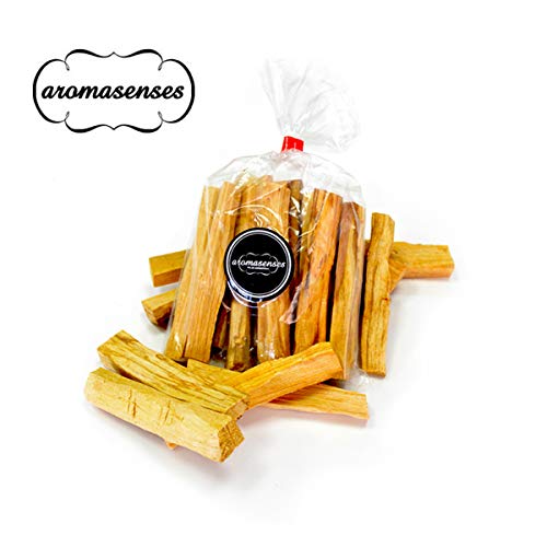 AROMASENSES Palo Santo Sagrado De Perú, 100% Natural, Bursera Graveolens, 100 Gramos, Limpiador de Energías .-Corte Artesanal