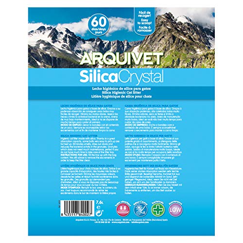 Arquivet arena gato Silica Crystal 7,6 L