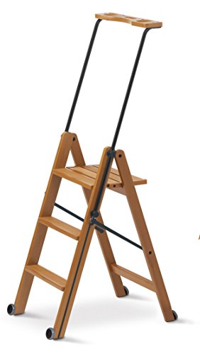 Arredamenti Italia Escalera 3 peldaños TUSCANIA, madera - Plegable - Con sistema de seguridad - Color: madera de cerezo"Ar-It il cuore del legno" Arredamenti Italia Escalera 3 peldaños TUSCANIA, madera - Plegable - Con sistema de seguridad - Color: madera de cerezo"Ar-It il cuore del legno"