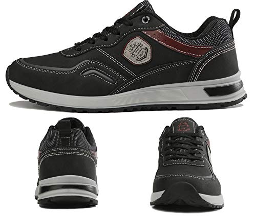 ARRIGO BELLO Zapatos Hombre Vestir Casual Zapatillas Deportivas Transpirables Gimnasio Correr Running Sneakers Al Aire Libre Tamaño 41-46 (DK Negro, Numeric_43)