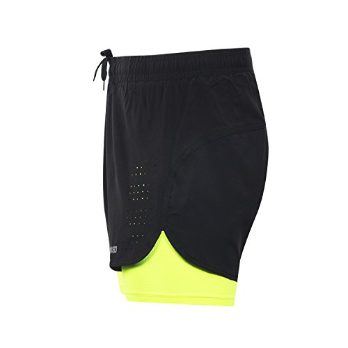 ARSUXEO Pantalones Cortos Hombre Deporte Trabajo Pantalones Cortos para de Running con Bolsillo con Cremallera B179 Verde L