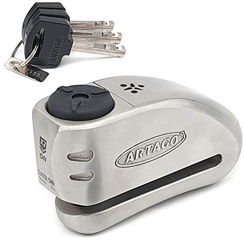 Artago 32 Candado antirrobo Moto Disco Alarma Don't Touch 120 db Alta Gama, ø15 Cierre S.A.A, homologado Sra, Acero Inoxidable Artago 32 Candado antirrobo Moto Disco Alarma Don't Touch 120 db Alta Gama, ø15 Cierre S.A.A, homologado Sra, Acero Inoxidable