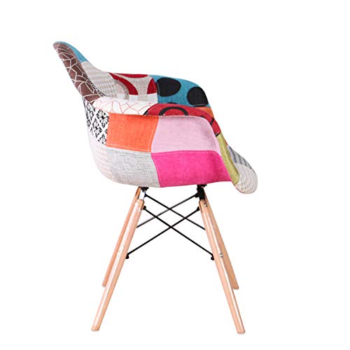 ArtDesign FR 2X Patchwork Sillón Tela de Lino Ocio Sala de Estar Sillas de Esquina Sillas de Recepción (Rojo) ArtDesign FR 2X Patchwork Sillón Tela de Lino Ocio Sala de Estar Sillas de Esquina Sillas de Recepción (Rojo)