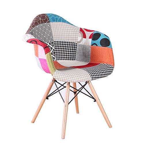 ArtDesign FR 2X Patchwork Sillón Tela de Lino Ocio Sala de Estar Sillas de Esquina Sillas de Recepción (Rojo) ArtDesign FR 2X Patchwork Sillón Tela de Lino Ocio Sala de Estar Sillas de Esquina Sillas de Recepción (Rojo)