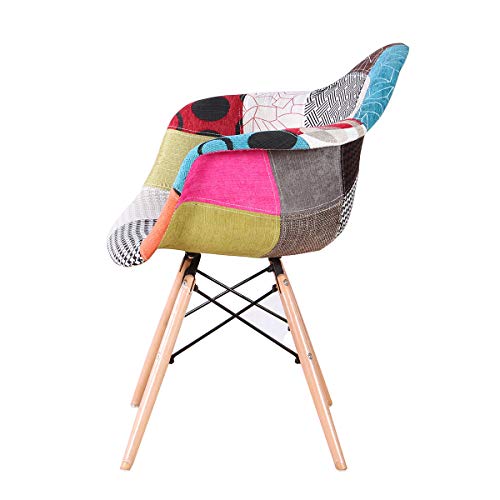 ArtDesign FR 2X Patchwork Sillón Tela de Lino Ocio Sala de Estar Sillas de Esquina Sillas de Recepción (Rojo) ArtDesign FR 2X Patchwork Sillón Tela de Lino Ocio Sala de Estar Sillas de Esquina Sillas de Recepción (Rojo)
