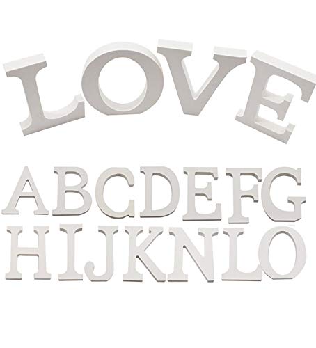 Arte infinita - Letras y números de madera alfabeto para decoración 15 cm (E)