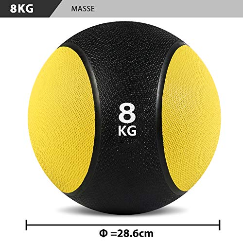 arteesol Balones medicinales, 1, 2, 3, 4, 5, 6, 7, 8, 9, 17 kg Balones de Peso Muerto Grip Entrenamiento de Fuerza y ​​acondicionamiento, Cardio y Core