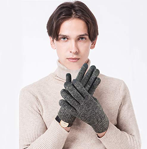 arteesol Guantes de Invierno, Guantes de Pantalla Táctil con Diseño Antideslizante Cálido Guantes de Punto para Deportes al Aire Libre, Moto，Acampar, Conducir, Correr para Hombre Mujer