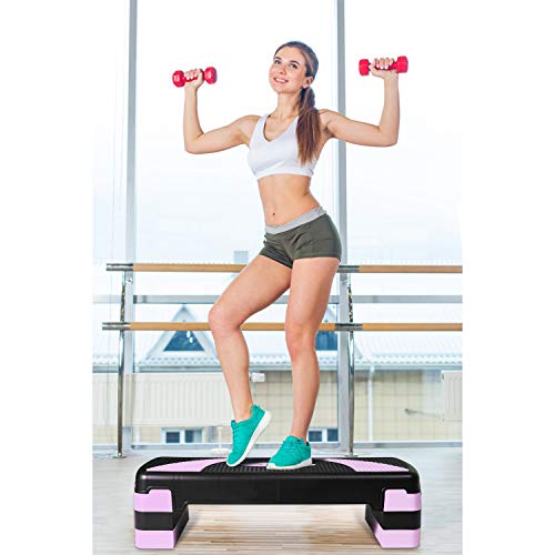 arteesol Step de Aeróbic Stepper para Fitness Plataforma de Altura Ajustable(10/15/20 cm), Stepper Aróbic y Cardio para Ejercicios Gimnasia en casa y en la Oficina(78x30cm), Carga Máx 250kg