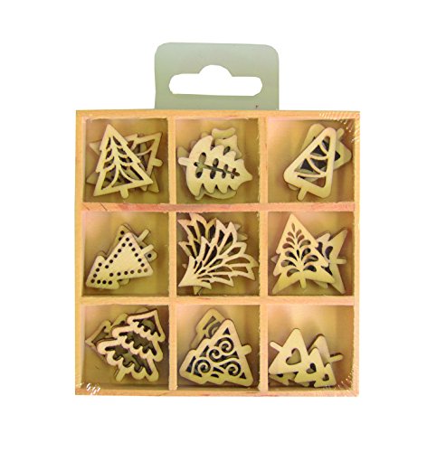 Artemio 2,5 cm árboles de Navidad de Madera Mini Shapes, Beige