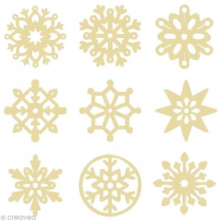 Artemio - Mini Figuras Decorativas de Madera, diseño de Copos de Nieve, 2,5 cm, Color Beige