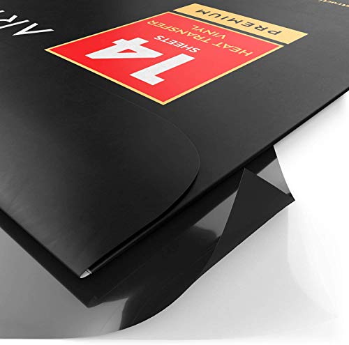 Arteza Vinilo textil termoadhesivo negro | 25,4 x 30,5 cm | Caja de 14 hojas | Vinilo térmico resistente, fácil de pelar y sin tóxicos | Apto para cualquier máquina de corte | Vinilo negro para telas Arteza Vinilo textil termoadhesivo negro | 25,4 x 30,5 cm | Caja de 14 hojas | Vinilo térmico resistente, fácil de pelar y sin tóxicos | Apto para cualquier máquina de corte | Vinilo negro para telas