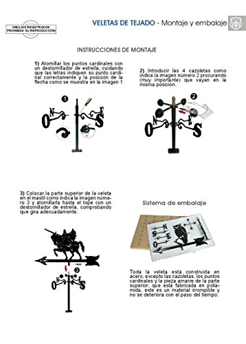 Arthifor Veleta de Tejado con Silueta de Cazador, Negro Mate Arthifor Veleta de Tejado con Silueta de Cazador, Negro Mate