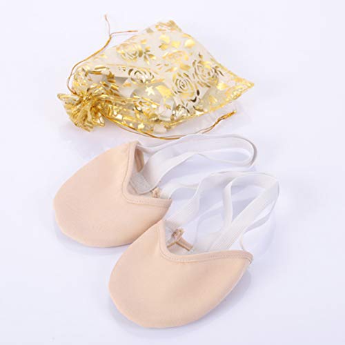 Artibetter Bailar media zapatilla de ballet lírica contemporánea para mujeres niñas tamaño 33-35 (color de piel)