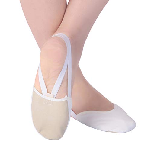 Artibetter Bailar media zapatilla de ballet lírica contemporánea para mujeres, niñas, tamaño m (blanco)
