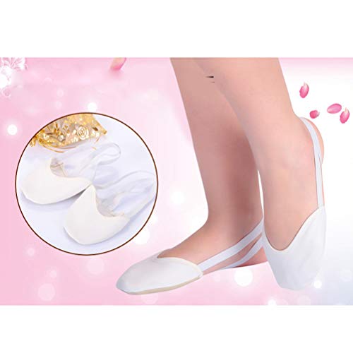 Artibetter Bailar media zapatilla de ballet lírica contemporánea para mujeres, niñas, tamaño m (blanco)