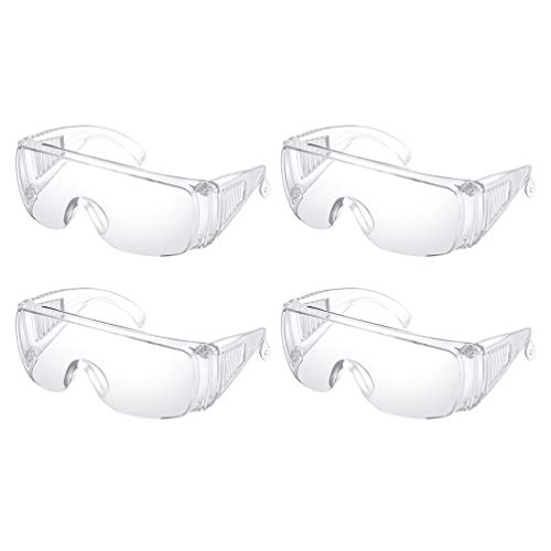 Artibetter Gafas de Seguridad Equipo de Protección Personal Protección contra Salpicaduras de Saliva Protección Transparente para Construcción Laboratorio Química Clase Ciclismo Suministros 4 Piezas