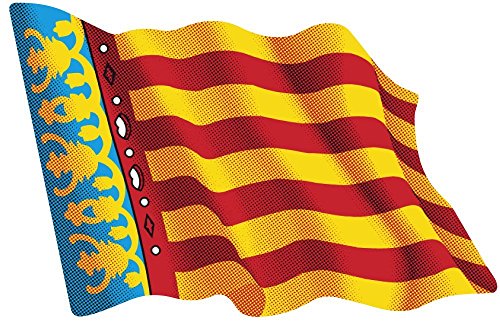 Artimagen Pegatina Bandera Ondeante Comunidad Valenciana 80x60 mm.