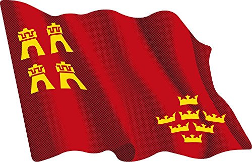 Artimagen Pegatina Bandera Ondeante Murcia 80x60 mm.