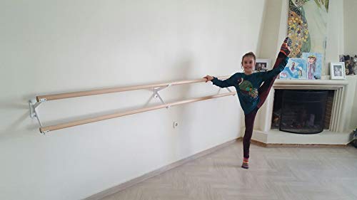 Artimex Barra de Ballet Doble con Soporte de Pared para Ballet, Danza, rehabilitación y Gimnasia, 2,5 m, código 113