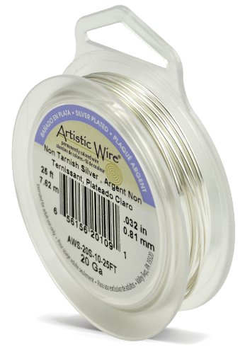 Artistic Wire Beadalon - Alambre para Manualidades (Calibre 20, 7,62 m), Color Plateado