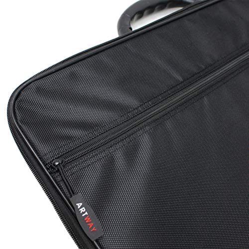 Artway - Funda portafolio de Transporte – Hombro y Correas internas – Carpeta de Arte Grande con Bolsillos internos y externos, Negro, A2 Artway - Funda portafolio de Transporte – Hombro y Correas internas – Carpeta de Arte Grande con Bolsillos internos y externos, Negro, A2