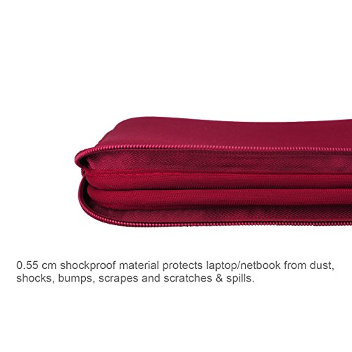 Arvok 15,6 Pulgadas Funda Protectora para Portátiles/Impermeable Ordenador Portátil Caso/Neopreno del Portátil Bolsa para Acer/ASUS/DELL/Fujitsu/Lenovo/HP/Samsung/Sony (Vino Rojo)