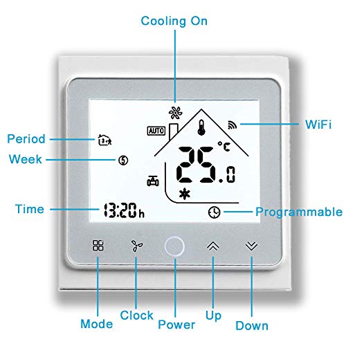 Arxus WiFi Programable Smart Termostato Pantalla LCD Controlador de Temperatura para Calderas de Calefacción/Aire Acondicionado Trabaje con Alexa Google Home IFTTT Arxus WiFi Programable Smart Termostato Pantalla LCD Controlador de Temperatura para Calderas de Calefacción/Aire Acondicionado Trabaje con Alexa Google Home IFTTT