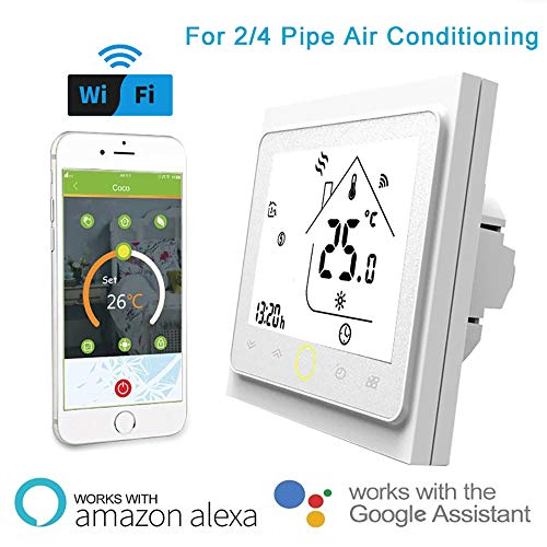 Arxus WiFi Programable Smart Termostato Pantalla LCD Controlador de Temperatura para Calderas de Calefacción/Aire Acondicionado Trabaje con Alexa Google Home IFTTT