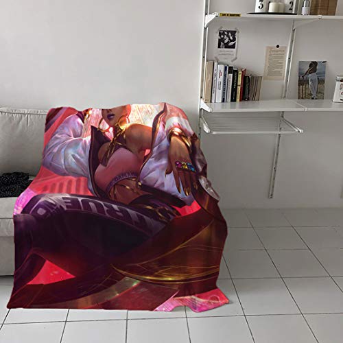 ARYAGO Manta ultra suave de 130 x 153 cm, manta cálida de League Legends para dormitorio, sofá cama, sofá de viaje, verdadero daño Qiyana