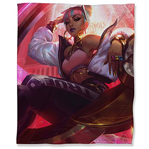 ARYAGO Manta ultra suave de 130 x 153 cm, manta cálida de League Legends para dormitorio, sofá cama, sofá de viaje, verdadero daño Qiyana ARYAGO Manta ultra suave de 130 x 153 cm, manta cálida de League Legends para dormitorio, sofá cama, sofá de viaje, verdadero daño Qiyana
