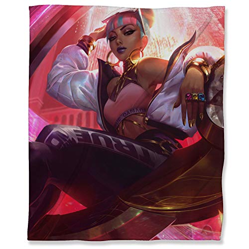 ARYAGO Manta ultra suave de 130 x 153 cm, manta cálida de League Legends para dormitorio, sofá cama, sofá de viaje, verdadero daño Qiyana