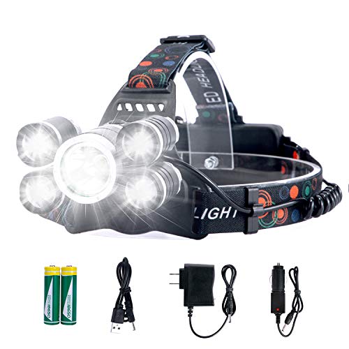 Arzopa Linterna Frontal Recargable LED Alta Potencia 10000 Lúmenes, Luz de Cabeza Impermeable Super Brillante con 4 Modos para Casco, Pesca,Senderismo, Bicicleta, Camping y Caza