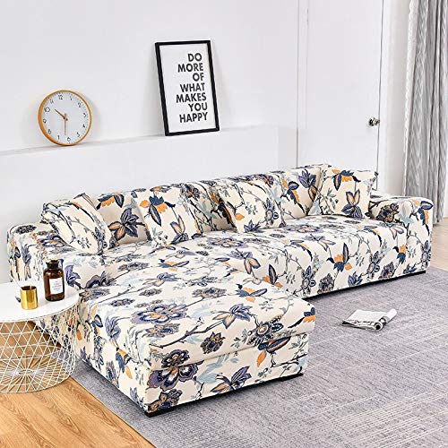 ASCV Fundas de sofá Floral para Sala de Estar Fundas elásticas elásticas Sofá seccional Sofá esquinero A5 3 plazas ASCV Fundas de sofá Floral para Sala de Estar Fundas elásticas elásticas Sofá seccional Sofá esquinero A5 3 plazas