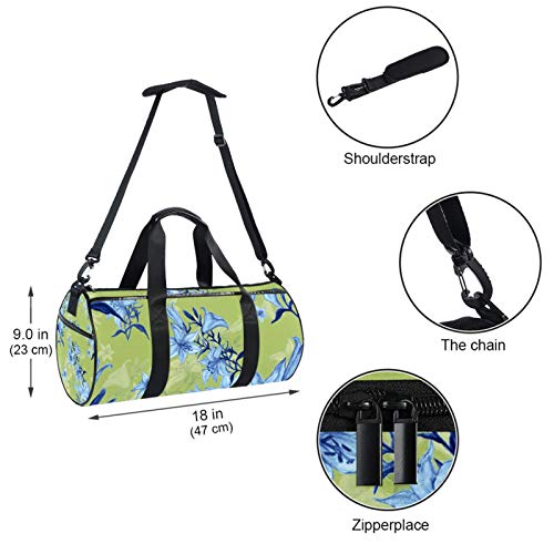 ASDFSD Bolsa de deporte de deporte para hombres y mujeres, para baile, viajes, fin de semana, flores en el arte