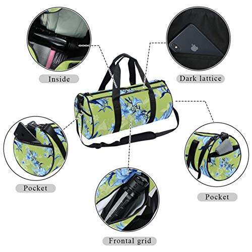 ASDFSD Bolsa de deporte de deporte para hombres y mujeres, para baile, viajes, fin de semana, flores en el arte