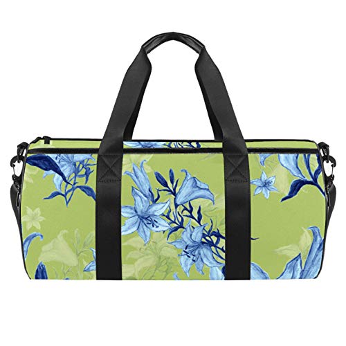 ASDFSD Bolsa de deporte de deporte para hombres y mujeres, para baile, viajes, fin de semana, flores en el arte