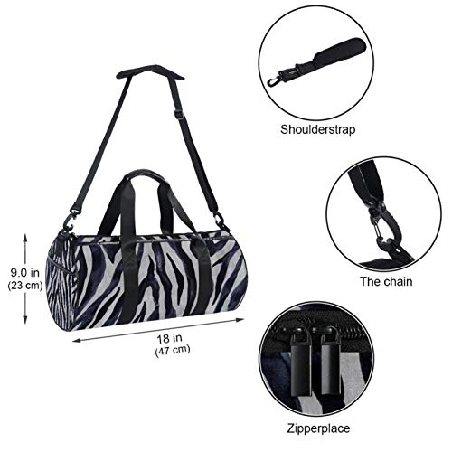 ASDFSD Bolsa de deporte de leopardo gris bolsa de gimnasio mediana bolsa de viaje bolsa de fitness deporte equipo bolsa de equipo