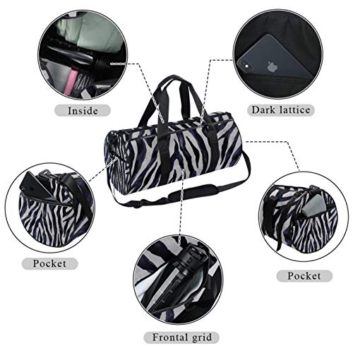 ASDFSD Bolsa de deporte de leopardo gris bolsa de gimnasio mediana bolsa de viaje bolsa de fitness deporte equipo bolsa de equipo